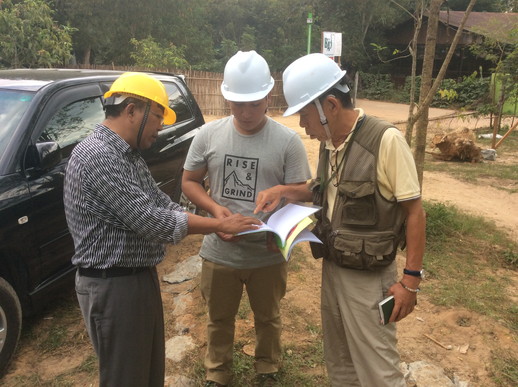 学校建設事業での専門家技術指導：ミャンマー